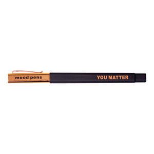 Rose Gold Mood Pens Premium Ballpoint Pens, Smooth & Comfortable, Medium Point, Refillable, 1.0mm, Black or Blue Ink, Positive Thoughts for Mental Health (12-Pack)